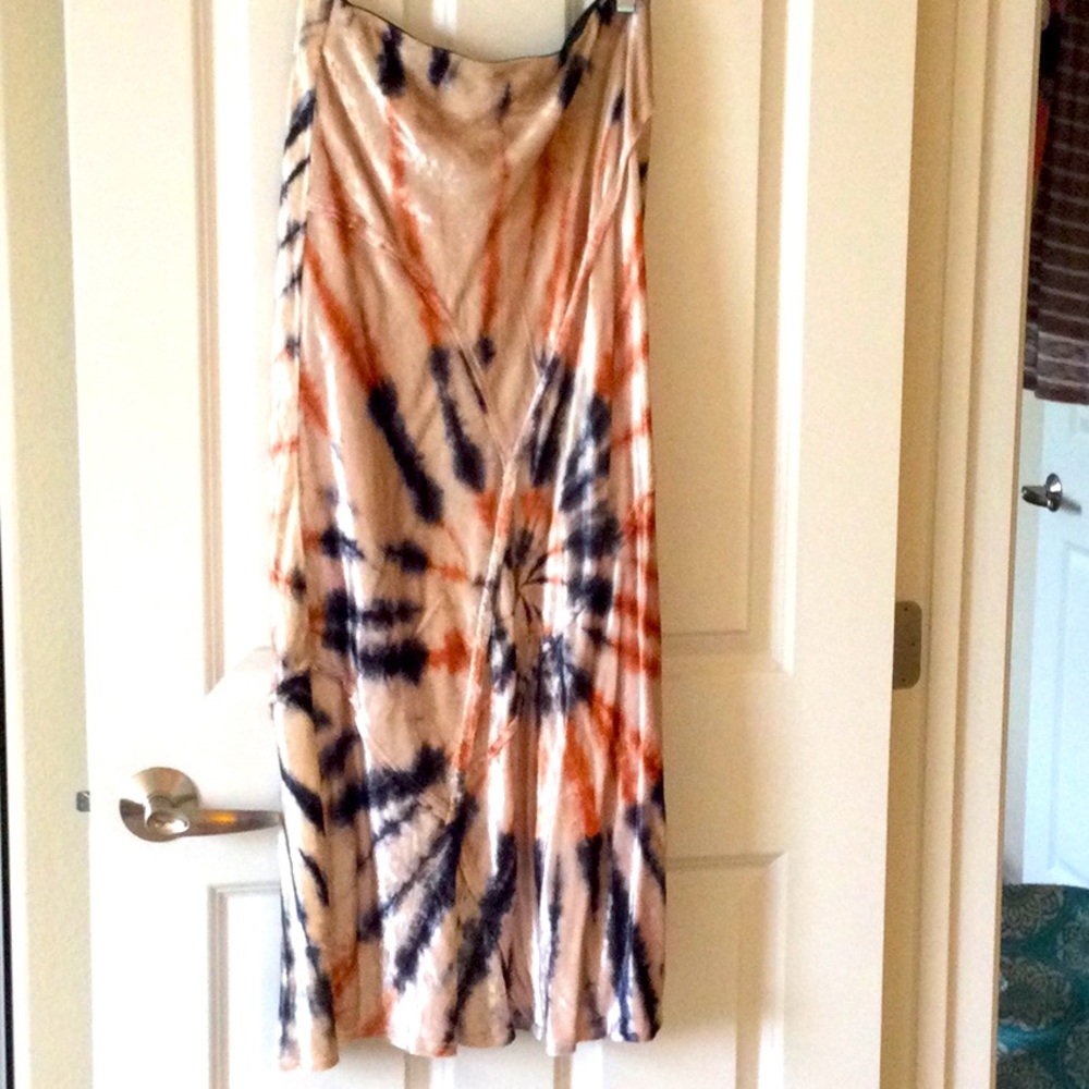 Free People Like New Velvet Tie Dye Skirt in M